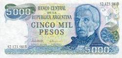 Billete 5000 Peso Ley 18188