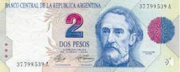 Billete 2 pesos, San Martín Serie 1992, frente