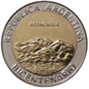 Moneda 1 peso diseño Aconcagua