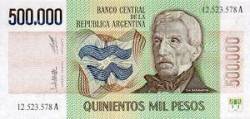 Billete 500000 Peso Ley 18188